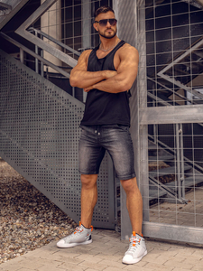 Tricou bărbătesc negru, simplu, tip boxer Bolf 1245A