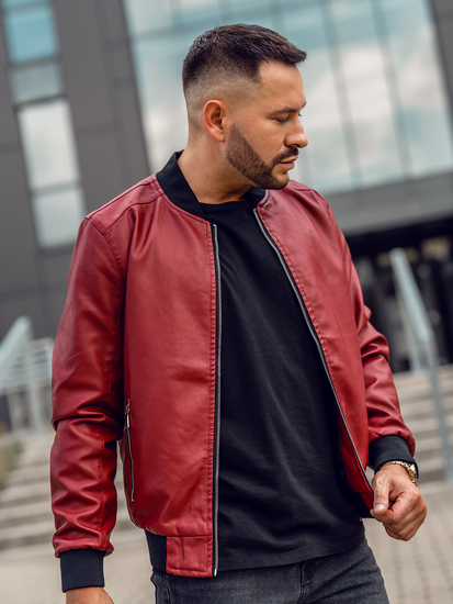 Geacă de piele bomber bordo Bolf 1147A