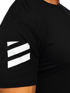 Tricou negru cu imprimeu Bolf 2607