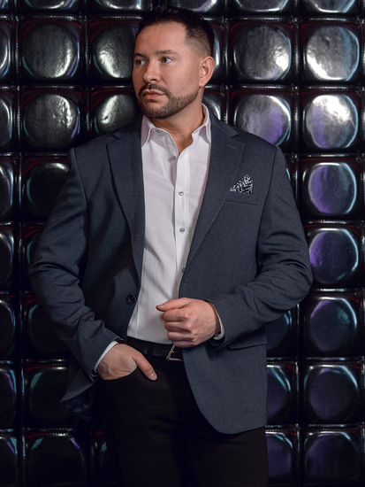 Sacou casual bleumarin pentru bărbați Bolf 24401-1