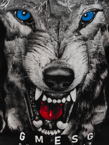 Tricou negru bumbac cu inprimeu Bolf 14801