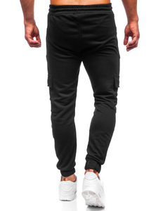 Pantaloni joggers cargo negri Bolf 6584
