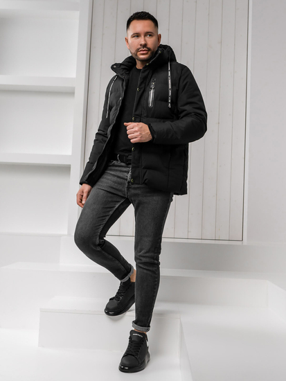 Geaca de iarna neagra pentru barbati Bolf 5M3136A1