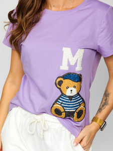 Tricou violet cu țesături dame Bolf 52352