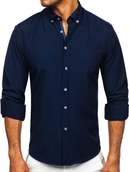 Cămașă bleumarin mâneca lungă Bolf 20716