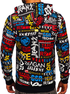 Hanorac cu imprimeu negru Bolf 141000