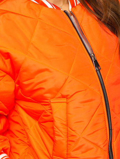 Geacă de primăvara portocaliu matlasată dame Bolf 82556