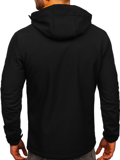 Jachetă softshell de tranziție pentru bărbați, negru și portocaliu, Bolf HH017