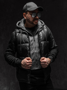 Vesta cu glugă neagră Bolf 2908A1