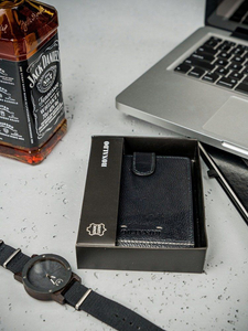 Portofel de piele bărbați negru 3080