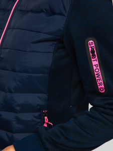 Jachetă cu glugă pentru femei Bolf bleumarin KSW4001A1