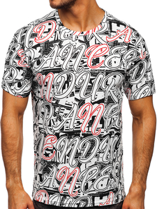 Tricou alb cu imprimeu Bolf 14906