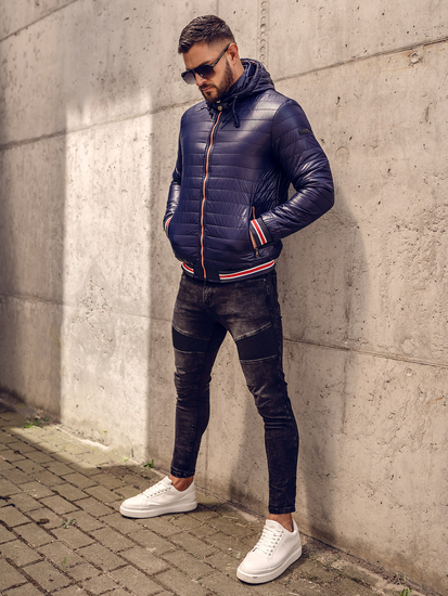 Geacă  matlasată bleumarin Bolf 6191A