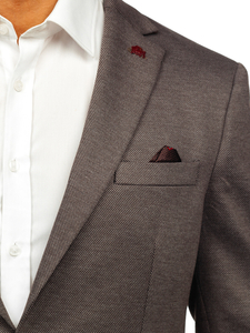 Jachetă elegantă maro închis pentru bărbați Bolf 024