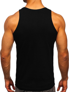 Maiou negru tank top cu imprimeu Bolf 14855