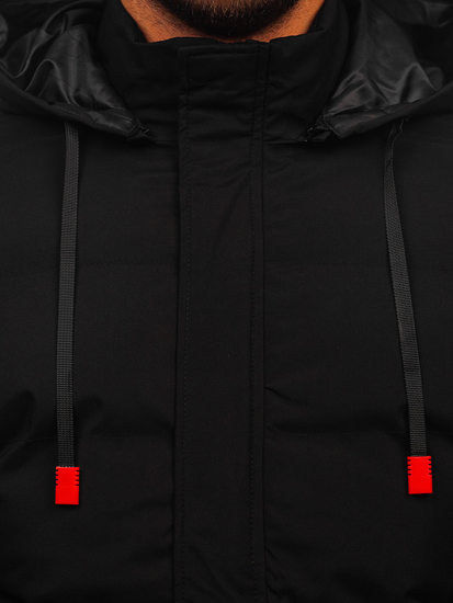 Geaca de iarna matlasata neagra pentru barbati Bolf HSS047