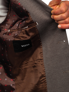 Jachetă elegantă maro închis pentru bărbați Bolf 024