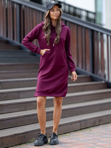 Rochie sport cu glugă unt cappuccino Bolf Rochie unt vișinie Bolf 523