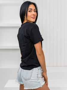 Tricou negru dama cu aplicatie Bolf 97T2111