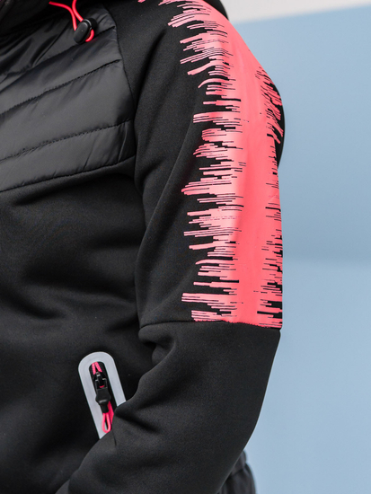 Hanorac cu glugă tranzițională pentru femei negru Bolf KSW4007