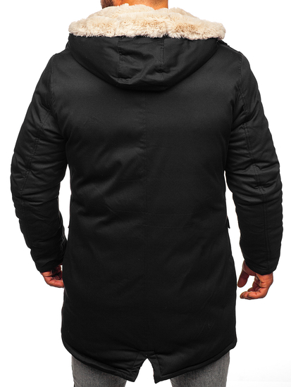 Geacă de iarnă parka neagră Bolf 22M37