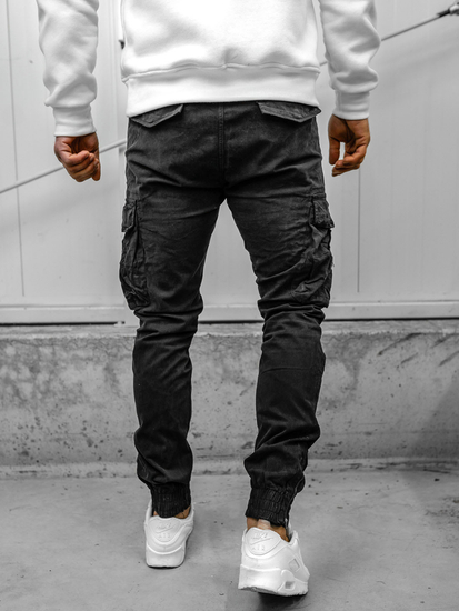 Pantaloni de trening cargo negri army Bolf 2233A