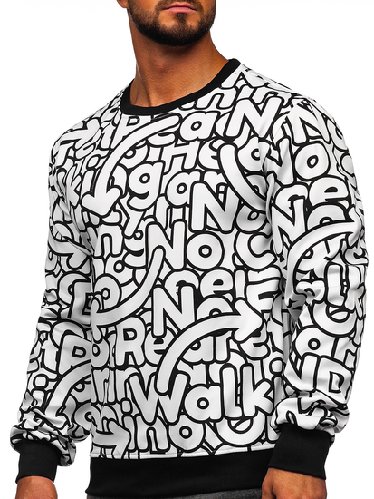 Bluză negru-alb cu imprimeu Bolf 8B1137