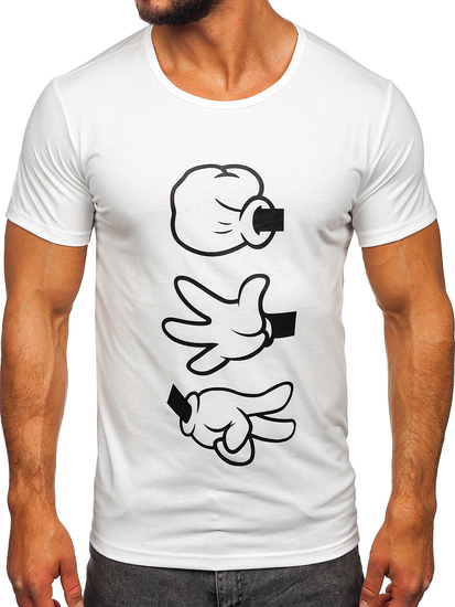 Tricou alb cu imprimeu Bolf KS1997