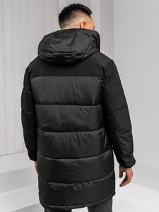 Jachetă de iarnă pentru bărbați, lungă și matlasată, cu glugă Bolf 31M5016A1