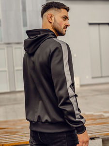 Hanorac negru cu imprimeu Bolf 27B8121