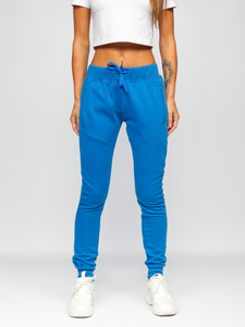 Pantaloni de trening dame albastri Bolf CK-01