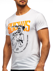 Tricou alb cu imprimeu Bolf KS2633