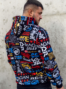 Hanorac cu imprimeu negru Bolf 141000