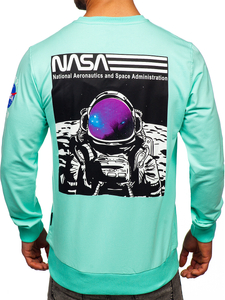 Bluză cu imprimeu verde-mentă Bolf 6476