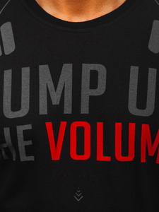 Tricou negru cu imprimeu Bolf 1171