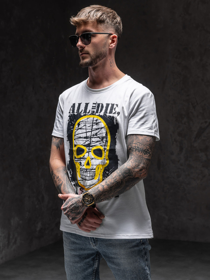 Tricou alb cu imprimeu Bolf Y70007