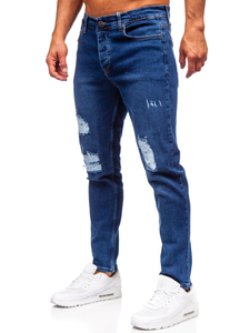 Pantaloni de blugi slim pentru bărbați, de culoare bleumarin, Bolf 6536