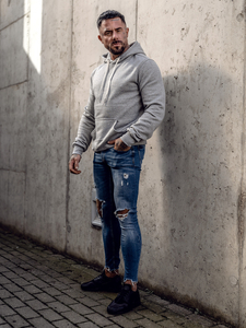 Hanorac tip cangur gri Bolf 2009A