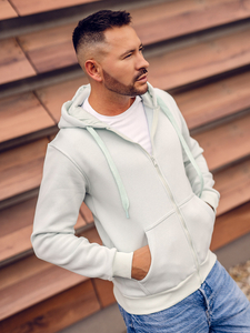 Hanorac gros cu fermoar verde-mentă Bolf 2008A