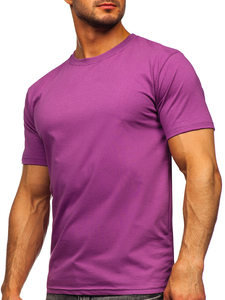 Tricou simplu bărbătesc din bumbac violet Bolf 192397