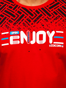 Tricou din bumbac cu imprimeu roșu Bolf 14720