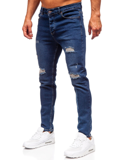 Pantaloni de blugi slim pentru bărbați, albastru marin Bolf 6569