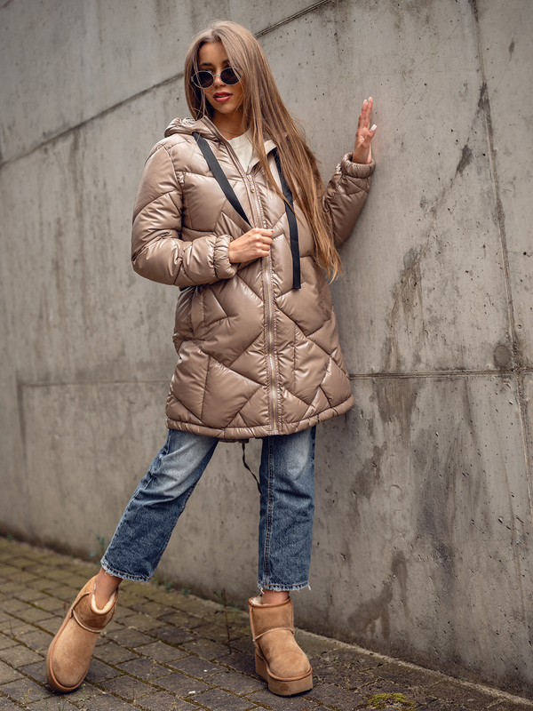 Geacă-palton de iarnă cu glugă camel Bolf 5M3189