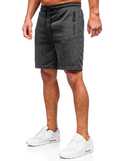 Pantaloni scurți de trening pentru bărbați din grafit Bolf 17K533