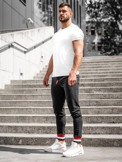 Pantaloni joggers negri Bolf 7034