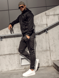 Trening cu glugă negru Bolf D003A