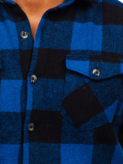 Cămașă flanel cu mâneca lungă bleumarin Bolf 20723