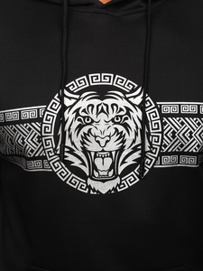 Hanorac negru cu imprimeu Bolf 8B996