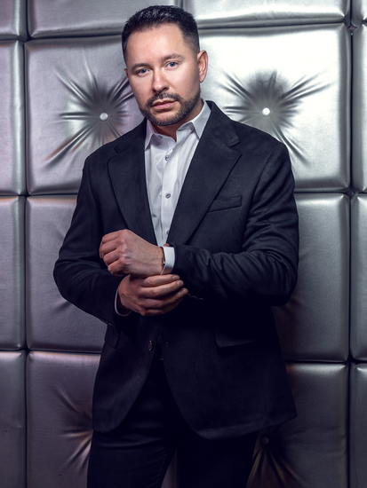 Sacou negru din catifea pentru bărbați Bolf 24410