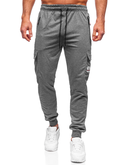 Pantaloni joggers cargo gri-antracit Bolf JX5061